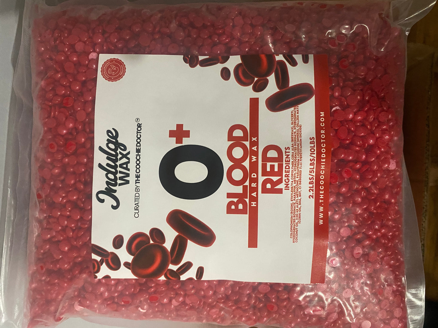 O+ BLOOD RED HARD WAX ( 10 lbs )